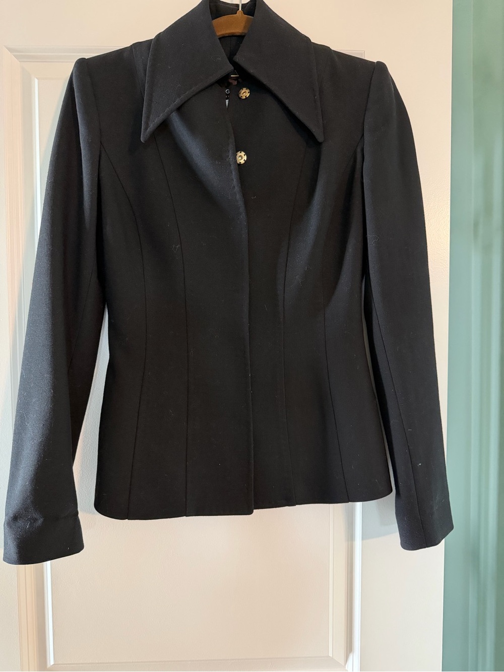 Dolce & Gabbana vintage black wool jacket with Leopard Print - Picture 2 of 7